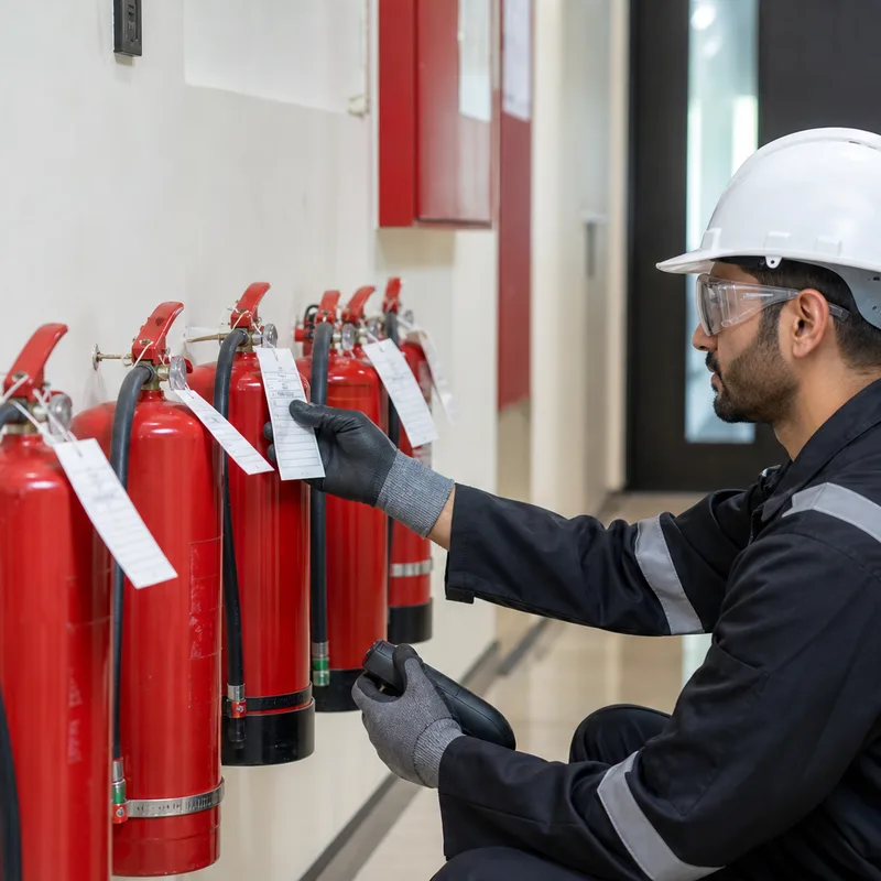 Fire extinguisher testing and inspection to meet Oman fire safety standards