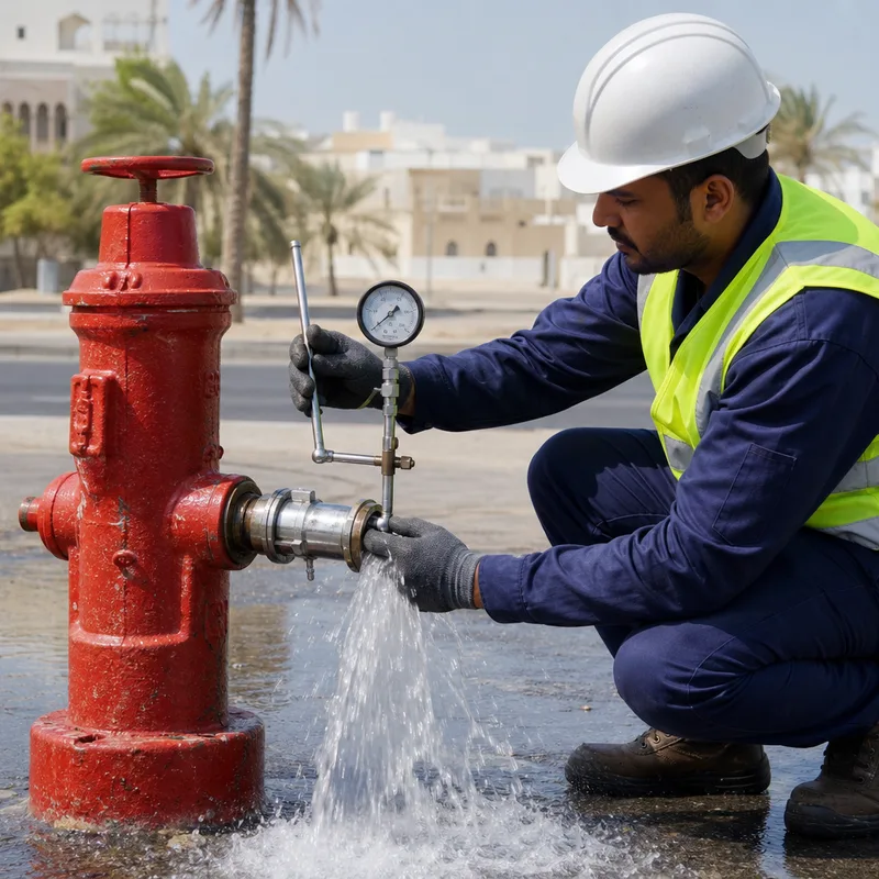 External fire hydrant inspection and flow testing for Oman fire compliance