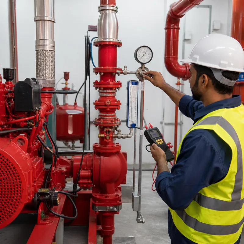 Fire pump inspection and performance testing for compliance in Oman