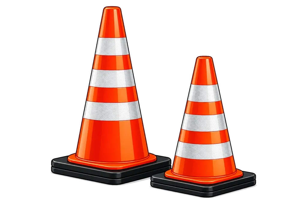 Original reflective road safety cone product photo — fire safety equipment in Oman by Al Ali Trading