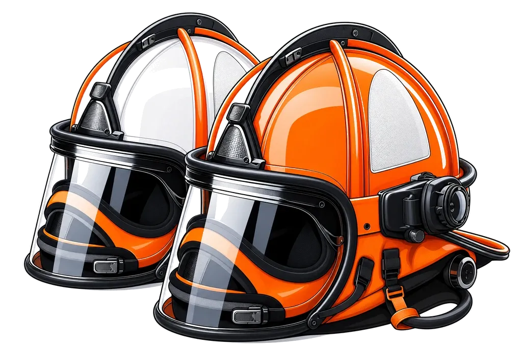 Original firefighter safety helmet product photo — fire safety equipment in Oman by Al Ali Trading